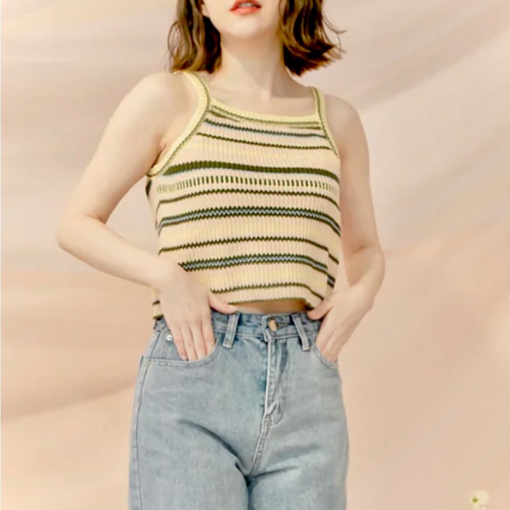 Lemon Knitted Crop Top